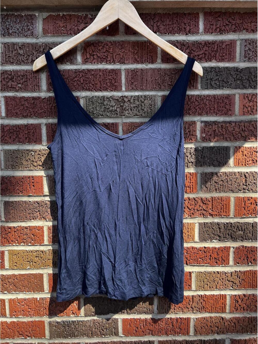 Banana Republic Navy Blue Soft Scoop Neck Sleeveless Tank Top - Picture 2 of 3
